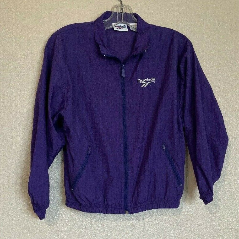 Vintage Reebok Womens Lightweight Wind Breaker Purple Large